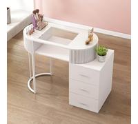 Professional Manicure Table with Storage Drawers and Cabinet - Functional Wooden Salon Work Station for Nail Artists