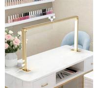 Professional Manicurist Desktop Lamp, 420 LED Beads, 48W Nail Tech Lamp with Phone Holder, Tri-Fold Nail Tech Light for Lash Eyelash Extension, Tattoo, Eyebrows (48W)(Gold)