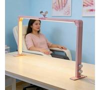 Professional Manicurist Desktop Lamp, 420 LED Beads, 48W Nail Tech Lamp with Phone Holder, Tri-Fold Nail Tech Light for Lash Eyelash Extension, Tattoo, Eyebrows (48W)(Pink)