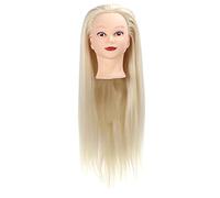 Professional Mannequin Head Hairdresser Training Head Hair Training Head Cosmetology Doll Synthetic Fiber Hair Styling Practice Tool for Beauty Students Teachers Salon Stylists (Beige)