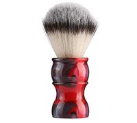 Professional Manual Beard Shaving Brush, Men Mustache Brush with Dense Nylon Hair, Barber Brush for Softening Beard and Increasing Shaving Cream Foam, Portable Travel Size for Salo (red Color)