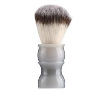 Professional Manual Beard Shaving Brush, Men Mustache Brush with Dense Nylon Hair, Barber Brush for Softening Beard and Increasing Shaving Cream Foam, Portable Travel Size for Salo (Gray White)