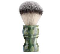 Professional Manual Beard Shaving Brush, Men's Mustache Brush with Dense Nylon Bristles, Creates Rich Lather for Smooth Shave, Portable Barber Brush for Home Travel Use (Green)