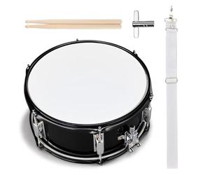Professional Marching Snare Drum 12 x 5.5 Inch with Drum Stick, Carrying Strap & Tuning Wrench - Black Portable Practice Drum Kit for Marching Band, Parade, Corps, Drumline, Beginners & Adults