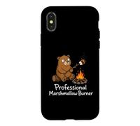 Professional Marshmallow Burner Funny Camping Bear Case for iPhone X/XS