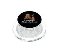 Professional Marshmallow Burner Funny Camping Bear PopSockets PopGrip for MagSafe
