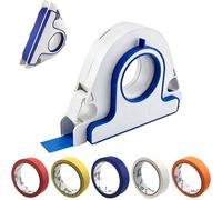 Professional Masking Tape Applicator with 5 pcs Tapes, 25mm Painter Tape Dispenser, 1mm Overlap Design for Painting Trim Wall Baseboard Floor Decoration