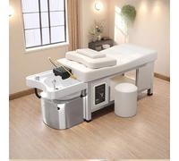 Professional Massage Shampoo Bed, Head Spa Facial Beauty Bed Equipment with Water Cycle & Fumigation, White