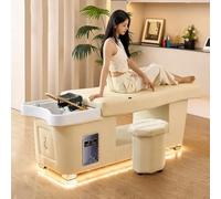 Professional Massage Shampoo Bed, Thai Style Hair Washing Bed with LED Light, Water Cycle & Fumigation for Hair Salon Use