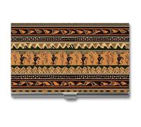 Professional Metal Business Card Holder Ultra Slim, Bohemia Style Traditional African Pattern Card Case with Magnetic Closure, Name Cards Organizer for Pocket Purse, Wallet Credit Cards Id Case for Me