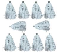 Professional Metal Socket Cotton Mop, Size 18, White Industrial Floor Cleaning Head with Metal Connector (10)