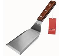 Professional Metal Spatula for Cast Iron Skillets and Flat Top Grills, Full Tang Wooden Handle,1.8mm Thick Stainless Steel Blade, Smash Burger Spatula Turner for Flipper, Cooking, BBQ, 4.7 x 2.7 Inch