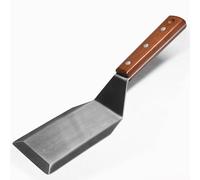 Professional Metal Spatula for Cast Iron Skillets and Flat Top Grills, Full Tang Wooden Handle, Stainless Steel Blade, Smash Burger Spatula Turner for Flipper, Cooking, BBQ, 5 Inch x 3 Inch