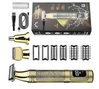 Professional Metal Trimmer for Men with 2000mAh Rechargeable Battery 3 Add Ons Full Grooming Package for Men Grooming