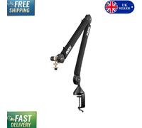 Professional Microphone Desk Arm with Spring Damping & Cable Management, Black