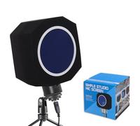 Professional Microphone Isolation Ball, Sound-Absorbing Microphone Isolation Shield with Pop Filter, Reflection Reduction Mic Isolation Ball Fit for Portable Vocal Booth, Recording Booth