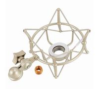 Professional Microphone Shock Mount, Mic Shock Mount Clip with Zinc Alloy Build, Vibration Isolation for Neumann TLM103 TLM193 TLM127 TLM170 MK4, Includes 5/8 to 3/8 Conversion (Gold)