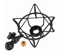 Professional Microphone Shock Mount, Mic Shock Mount Holder, Slip Resistance Shockproof Zinc Alloy Clip with 5/8 to 3/8 Conversion Nut, for Neumann TLM103 TLM193 TLM127 TLM170 MK4, (Black)