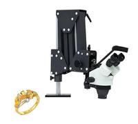 Professional Microscope 7x-45x with LED Light, 160mm Working Distance, Bracket Extension up to 900mm, 0.5X Objective Lens for Gemstones and Jewelry