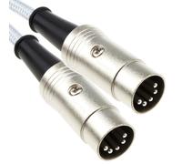 kenable Professional MIDI 5 Pin DIN Cable FULLY WIRED Braided Cable SHIELDED 1m White [1 metres]