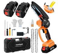 Professional Mini Cordless Chainsaw 6-Inch - Powerful Portable Electric Chain Saw with Dual 21V Batteries, Fast USB Charging & Safety Features for Heavy-Duty Tree Cutting & Firewood