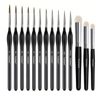 Professional Miniature Paint Brush Set For Warhammer 40K, Dnd, Citadel & Scale Models - Ideal For Enamel & Fantasy Figurines 15pcs