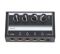 Professional Mixer, Mixer Sound Card Antislip Silicone Pads 4 Channels Volume Adjustable Rust Prevention for Party (UK Plug)