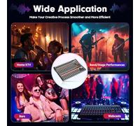 Professional Mixer Sound Board 7/8/12Channel Mixer Knob Type Potentiometer Indicator Light Bluetooth Portable Audio Mixer Audio Mixer Sound Mixing Console for Home Ktv (12 Channel Mixer)