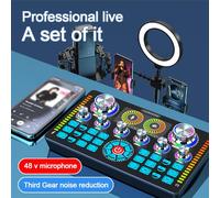 Professional Mixer Sound Card with 3-Level Noise Reduction, 48V Power & OTG Digital Transmission for Live Streaming, Compact Design, DJ Equipment Sound Card, Versatile
