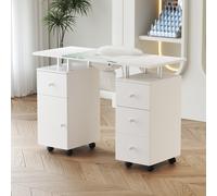 Professional Mobile Manicure Table w/ Built-in Dust Collector &Drawers
