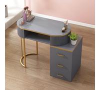 Professional Modern Wood Manicure DeskBeauty Salon Equipment with Drawers & Cabinet for Home UseStylish Nail Tech Workstation