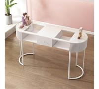 Professional Modern Wooden Manicure Tech Desk with Drawers & CabinetHome Beauty Salon Equipment for Nail Art & Manicure Services