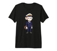 Professional Monkey Airline Pilot Aviation Mascot Premium T-Shirt