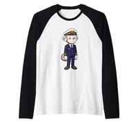 Professional Monkey Airline Pilot Aviation Mascot Raglan Baseball Tee