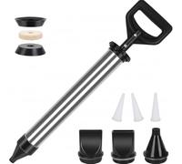Professional Mortar Gun for Brick Pointing and Tile Grouting Cement Applicator Tool Set Tile Sealant Bricks Paving Slabs Caulking Gun with Interchangeable 6 Nozzles