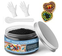 Professional Mosaic Grout for Crafts Black 200g - Quick-Dry Crystal Tile Grout with Contrast Color Technology, DIY Art Supplies for Mosaic Glass Decor, Handmade Gifts & Home Improvement Projects