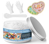 Professional Mosaic Grout for Crafts White - Quick-Dry Crystal Tile Grout with Contrast Color Technology, DIY Art Supplies for Mosaic Glass Decor, Handmade Gifts & Home Improvement Projects