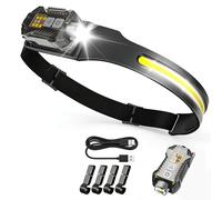 Professional Motion Sensor Head Torch -Detachable & Magnetic 2000 Lumen Super Bright, 300° Wide Beam, Rechargeable USB-C Waterproof Headlamp with Adjustable Spotlight, for Camping, Running, Hiking