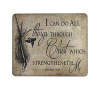 Professional Mouse Pad, I Can Do All Things Through Christ Which Strengtheneth Me Mouse Mat Spill-Resistant Desk Mats 25X30cm for PC Typing Home