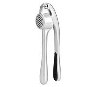 Professional Multi Function Kitchen Zinc Alloy Manual Garlic Press Crusher Tool Ergonomic Design Easy to Clean Durable Non Rusting for Home Cooking Silver 17cm