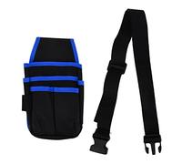 Professional Multiple Pockets Electrician Waterproof Small Bag Polyester Belt Technician Work Organizer Hardware Tools Pouch for DIY Electricians Carpenters Builders (Blue Edge)