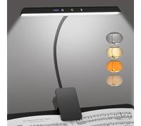 Professional Music Stand with 47 LEDs, Rechargeable Eye-Care Piano Clip On 4 Colours and 3 Brightness USB C Up to 110 Hours Running Time Portable Lamp for Musicians Large