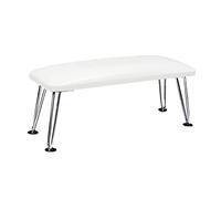Professional Nail Arm Rest PU Leather Hand Pillow Stainless Steel Holder for Manicure Desk Station Table with Collector for Nail Technician, Salon Use - Easy - white