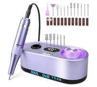 Professional Nail Drill 40000RPM,Electric Nail File for Acrylic and Gel Nails,Multi Functional Nail Drill Set with 6 Bits,Luminous Touch knob (Purple)