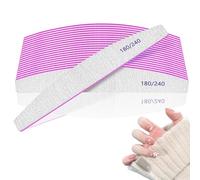 Professional Nail File Set 180/240 Grit - 25PCS Disposable Nail Files for Natural Acrylic and Gel Nails - Nail Accessories for Nail Technician Home Salon Use