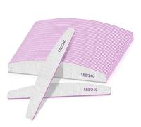 Professional Nail Files, 25pcs 180/240 Grit Double Sided Emery Board for Nails, Coarse Washable Nail Files for Acrylic Nails & Natural Nails, 25 Pack Fine Grit Nail File