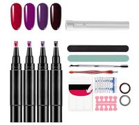 Professional Nail Pen Set-4 Colors Per Set with Tool, Nail Polish Pen, 3 in 1 Nailpolish Pens Quick Dry for Women, Easy Nails Polish Pens for Diy Nails Art (1 Set(24 pcs)-D)