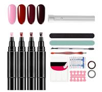 Professional Nail Pen Set-4 Colors Per Set with Tool, Nail Polish Pen, 3 in 1 Nailpolish Pens Quick Dry for Women, Easy Nails Polish Pens for Diy Nails Art (1 Set(24 pcs)-C)