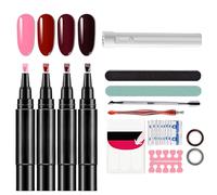 Professional Nail Pen Set-4 Colors Per Set with Tool, Nail Polish Pen, 3 in 1 Nailpolish Pens Quick Dry for Women, Easy Nails Polish Pens for Diy Nails Art (1 Set(24 pcs)-A)