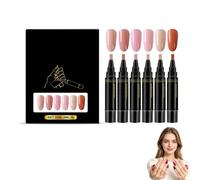 Professional Nail Polish Pens Set, 6 Colors, 3-in-1 Quick-Drying Gel Nail Polish Marker, Beginners and Nail Art Enthusiasts Can Be Beautiful Anytime, Anywhere